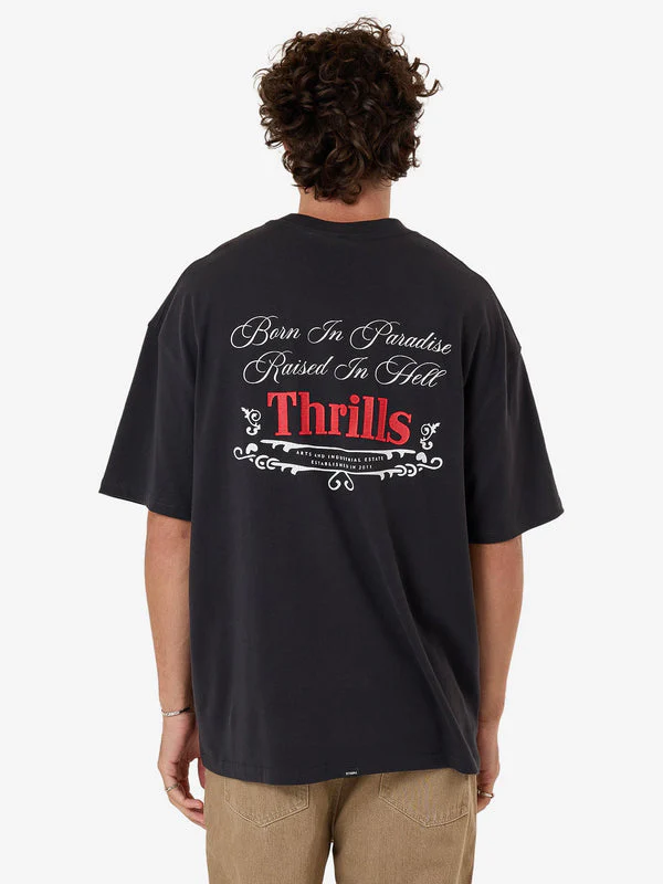 THRILLS Eternal Outlaw Box Fit Oversize Tee - WASHED BLACK - Image 2