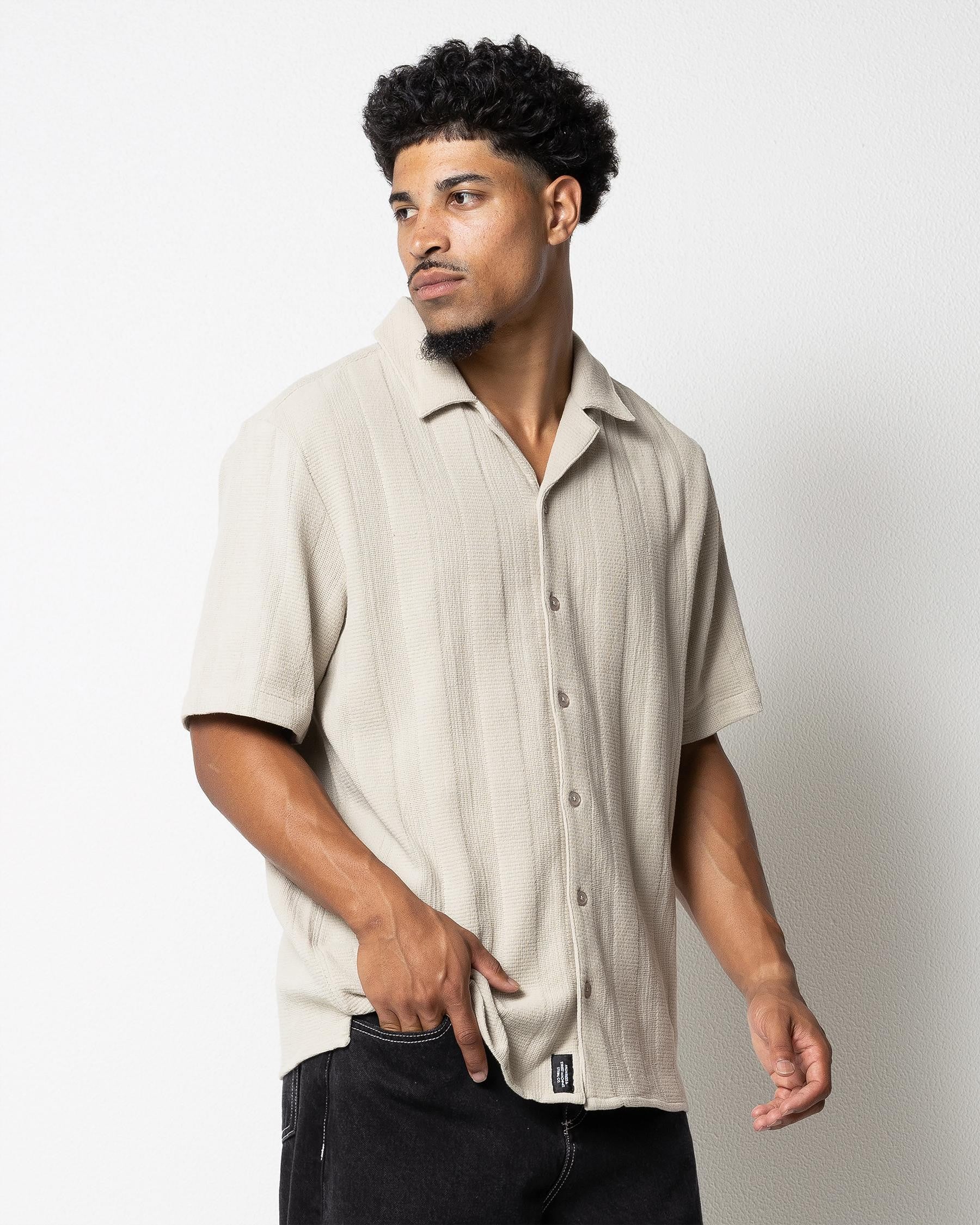 THRILLS Evolution Bowling Shirt - FOG