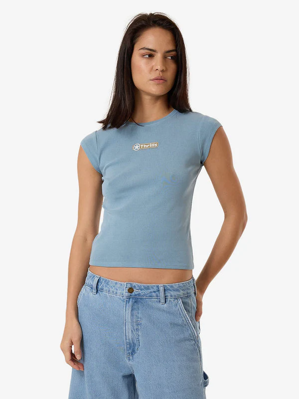 THRILLS Gazed Club Tee - STONE BLUE