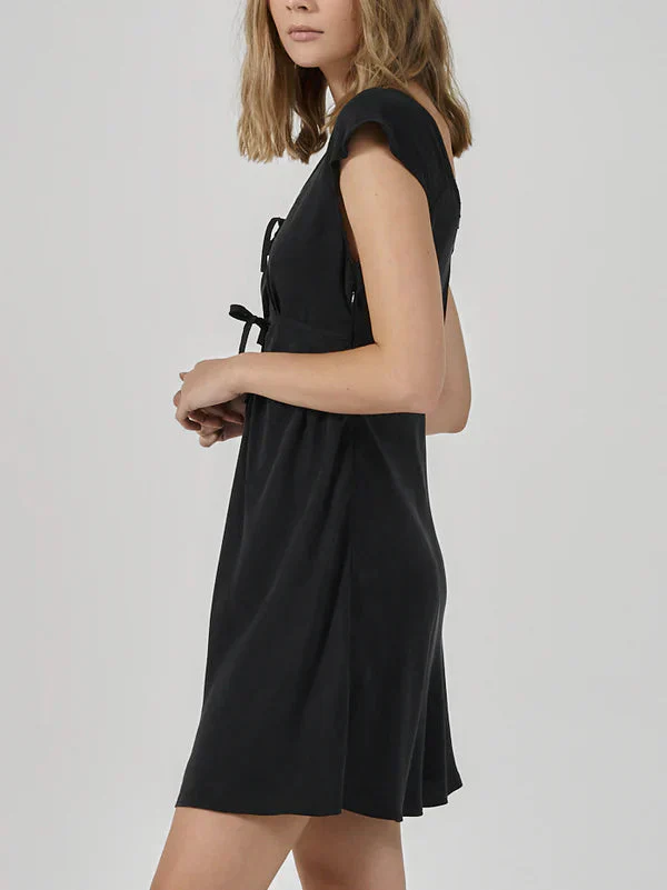 Thrills  INDRA MINI SLIP DRESS - ANTIQUE BLACK - Image 2