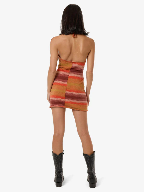 THRILLS Rise Knit Halter Dress - BERRY - Image 2