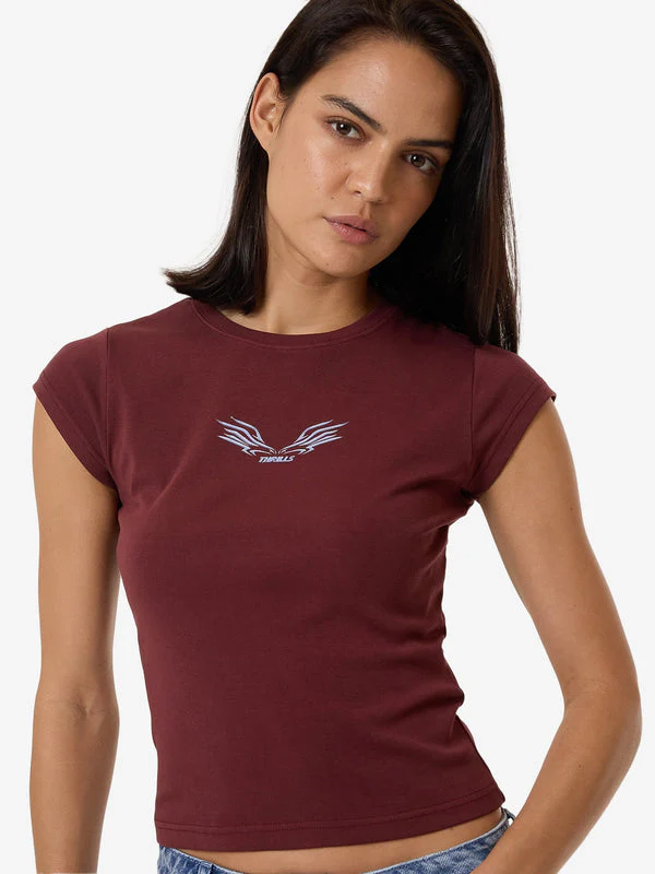 THRILLS Speed Of Fury Club Tee - DARK CHERRY - Image 3