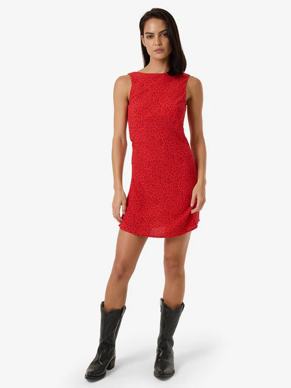 THRILLS Zinnia Xavier Bias Mini Dress - FLAME RED