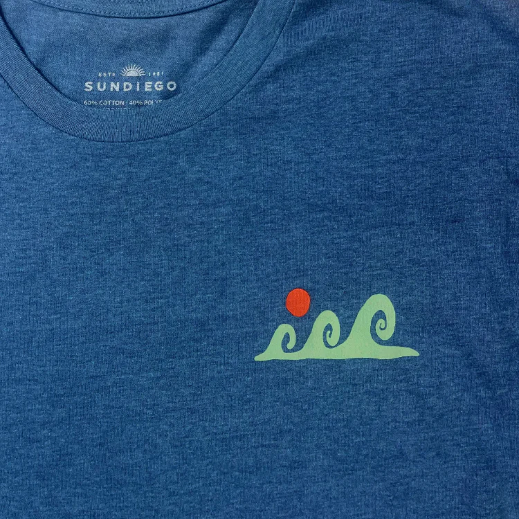 SunDiego TRES WAVES T-Shirt - Slate Heather - Image 3