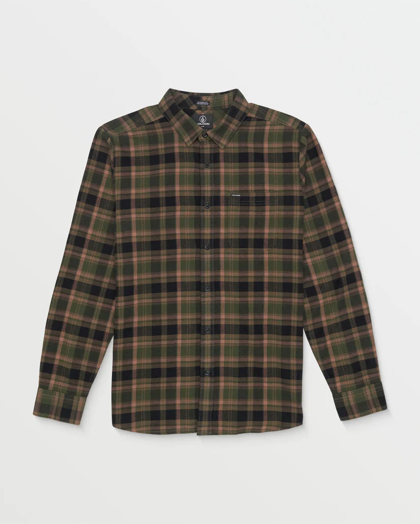 Volcom Caden Plaid Long Sleeve Shirt - SQUADRON GREEN