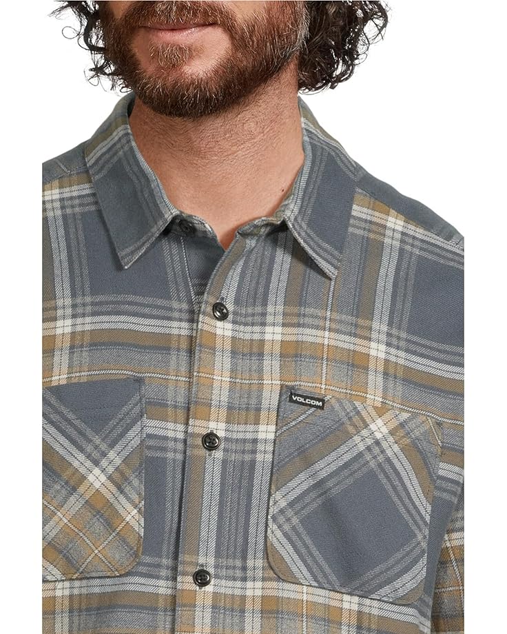 Volcom Netastone Flannel Long Sleeve Shirt - Dark Slate - Image 3