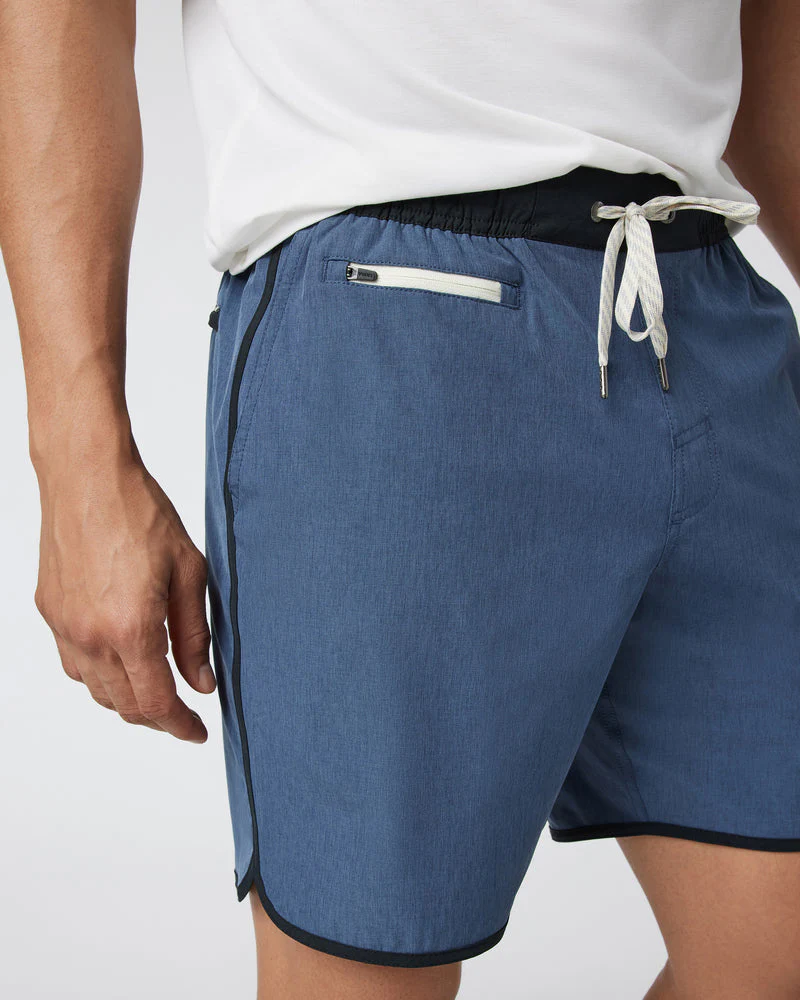 Vuori Banks Short - Azure Linen Texture - Image 2