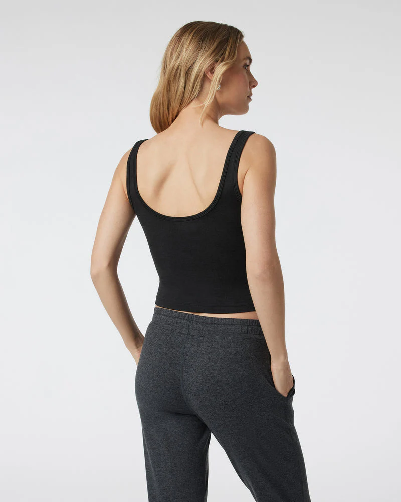 Vuori Halo Essential Tank - BLACK HEATHER - Image 2