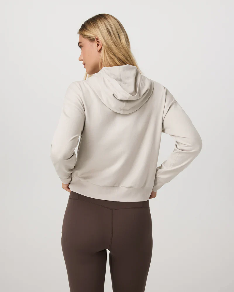 Vuori Halo Modern Full Zip Hoodie - Ecru Heather - Image 3