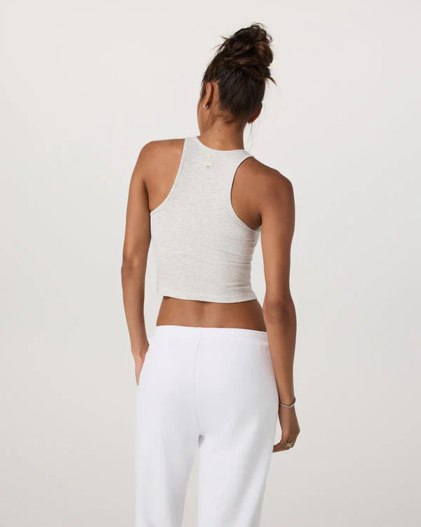Vuori Pose Plyo Tank - White Heather Grey - Image 3