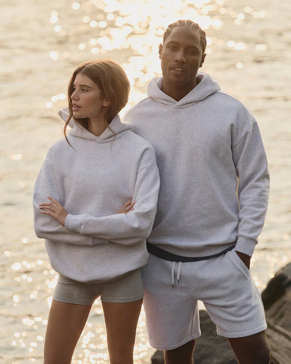Vuori Restore Oversized Hoodie - Pale Grey Heather
