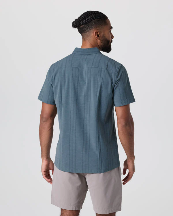 Vuori Short Sleeve Bridge Button Down - Light Deep Sea - Image 3
