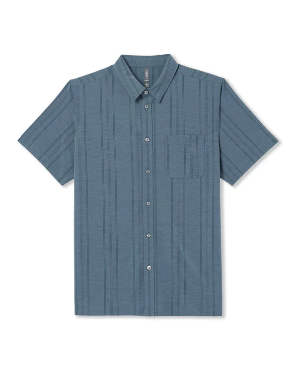 Vuori Short Sleeve Bridge Button Down - Light Deep Sea - Image 4