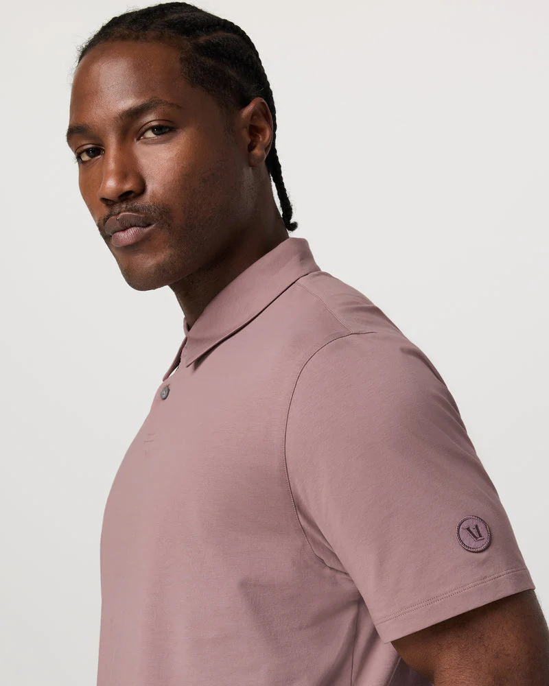 Vuori Short Sleeve Feather Polo - Zion Rose - Image 2