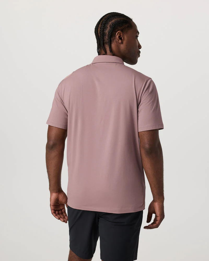 Vuori Short Sleeve Feather Polo - Zion Rose - Image 3