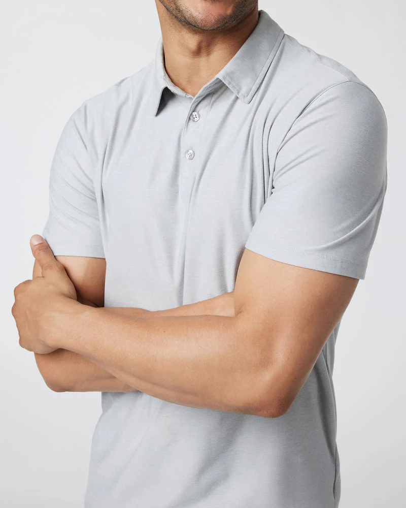 Vuori Strato Tech Polo - Platinum Heather - Image 2