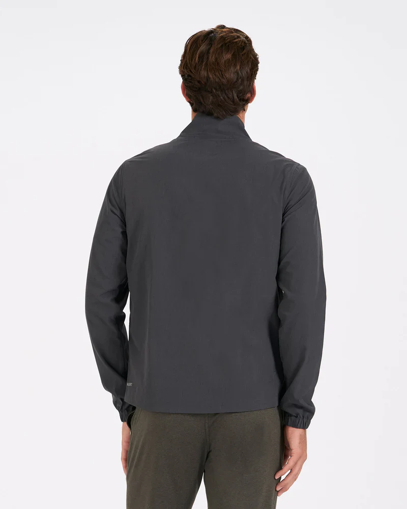 Vuori Venture Track Jacket - Black Linen Texture - Image 5