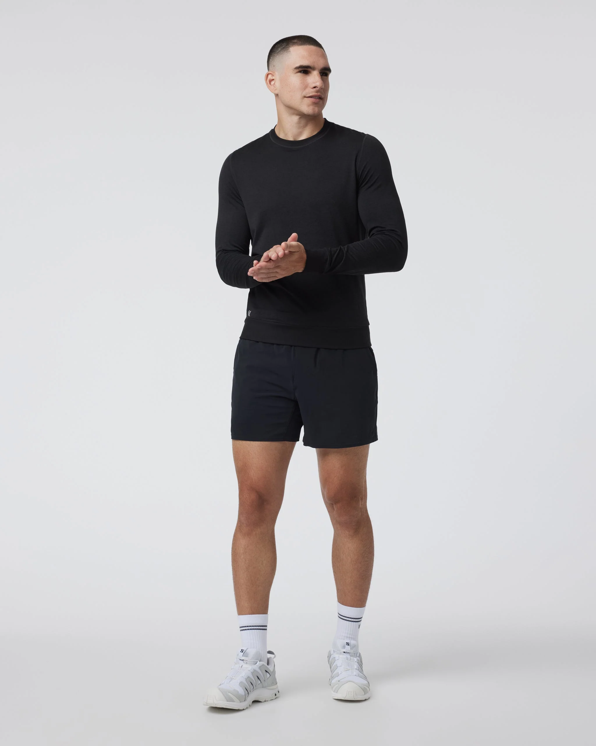Vuori Men's Ponto Performance Crew - Black Heather - Image 3