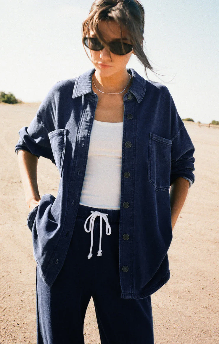 Z-Supply All Day Knit Denim Jacket - Indigo - Image 3