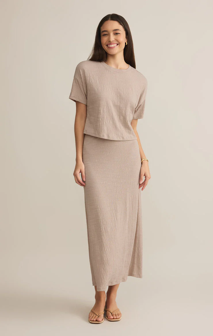 Z-Supply Delavine Textured Midi Skirt - Parchment