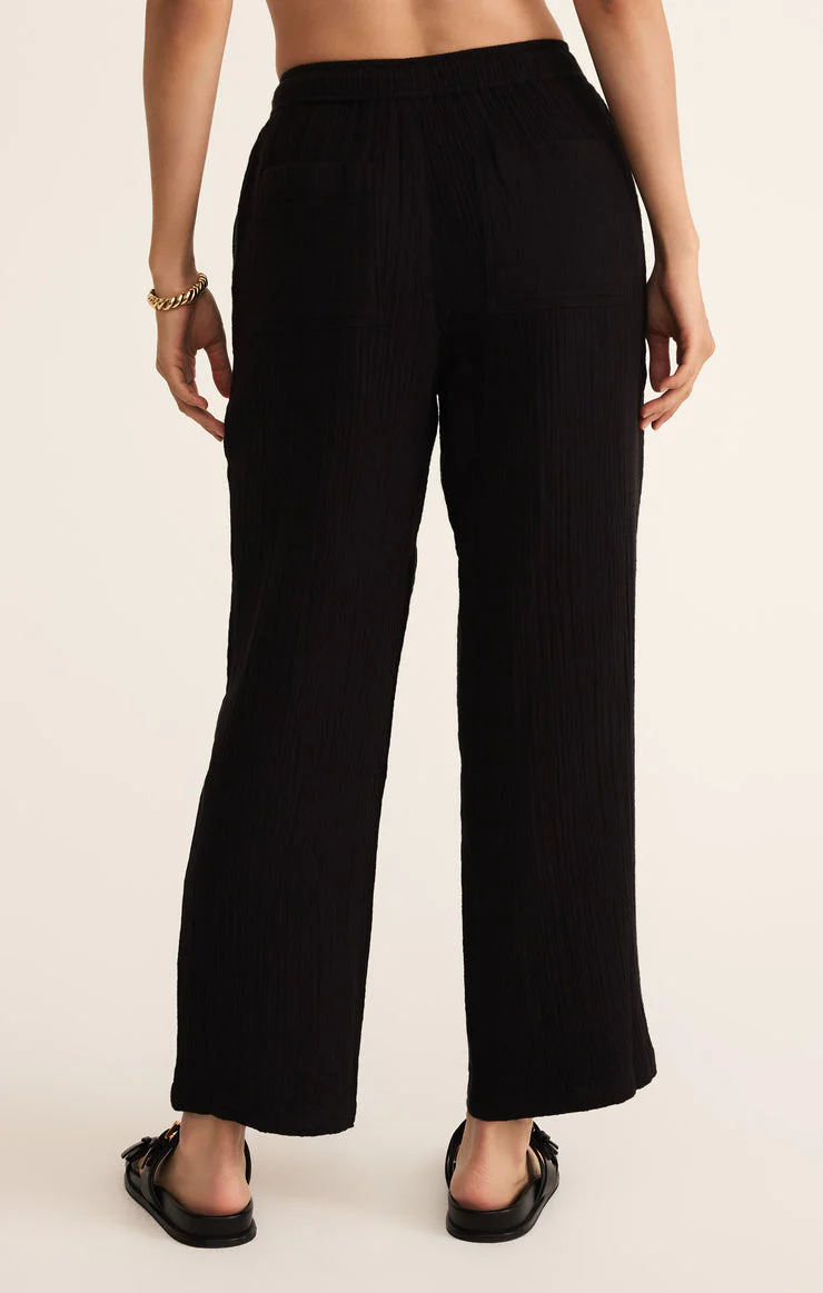 Z-Supply Plaza Airy Gauze Ankle Pant - Black - Image 2