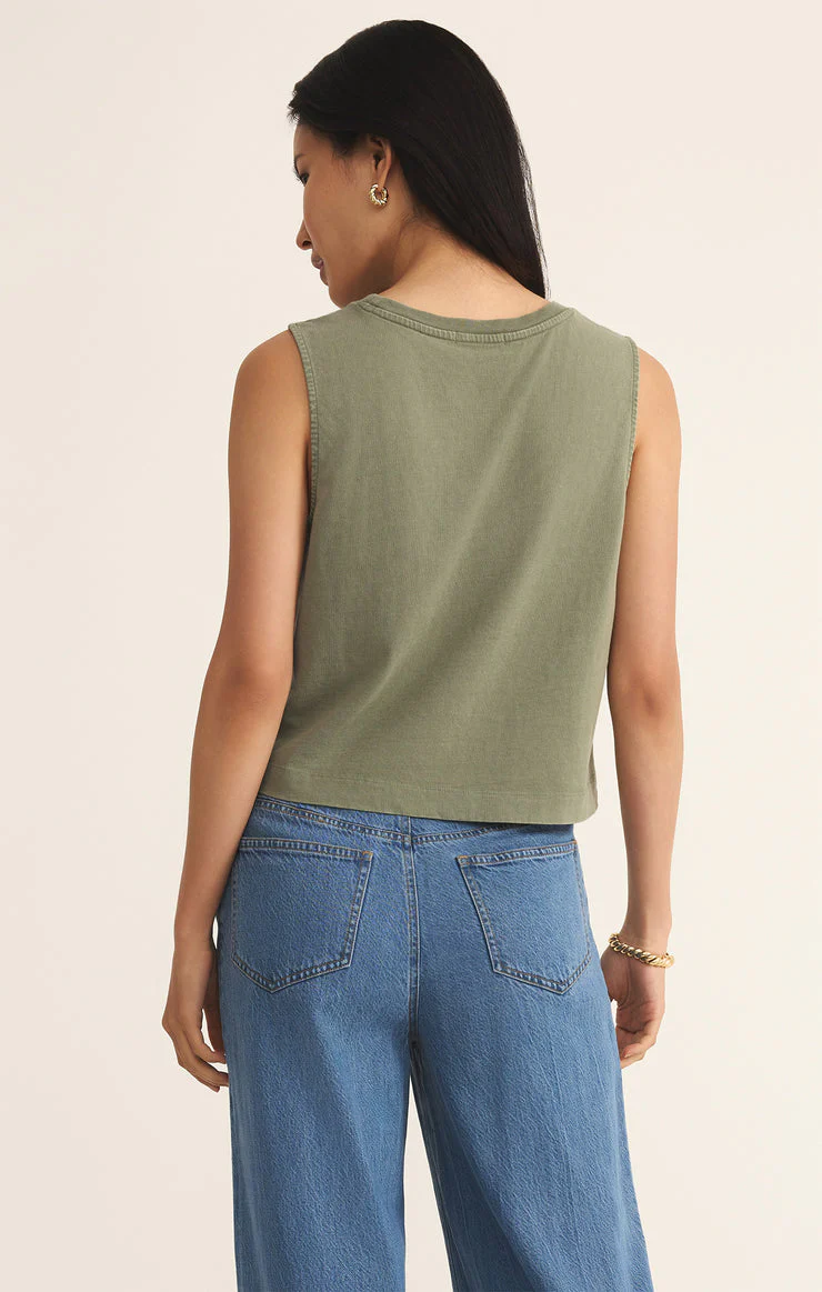 Z-Supply Sloane Cotton Jersey Tank - Avocado - Image 2