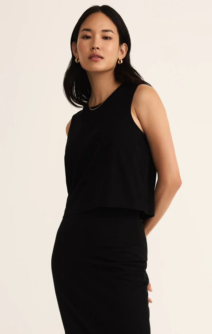 Z-Supply Sloane Cotton Jersey Tank - True Black - Image 3