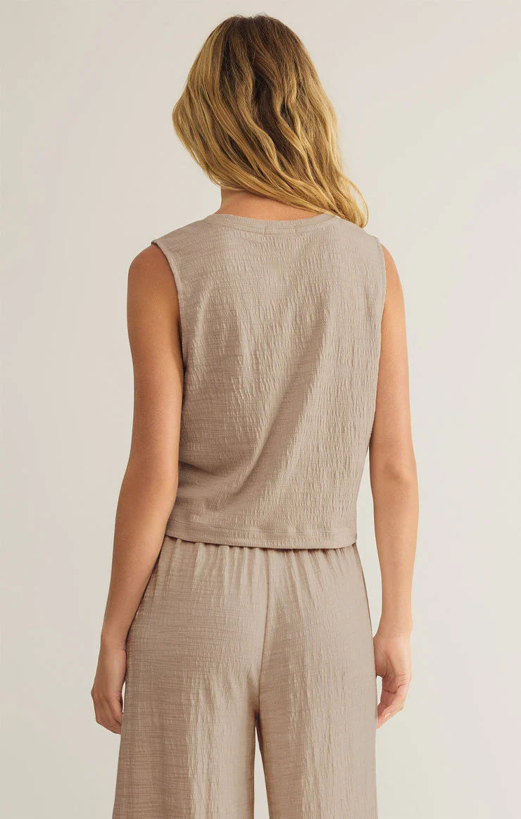 Z-Supply Sloane Textured Slub Top - Parchment - Image 2