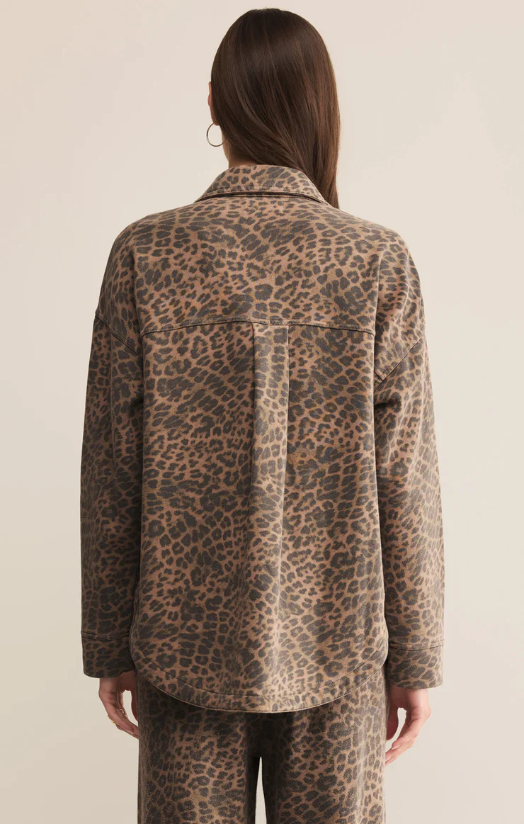 Z-Supply All Day Knit Leopard Jacket - Desert Tan - Image 2