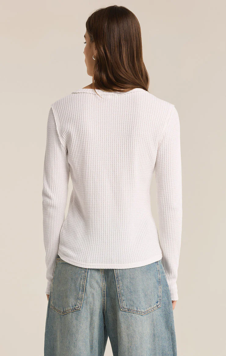 Z-Supply Arlet Thermal Long Sleeve Top - WHITE - Image 3