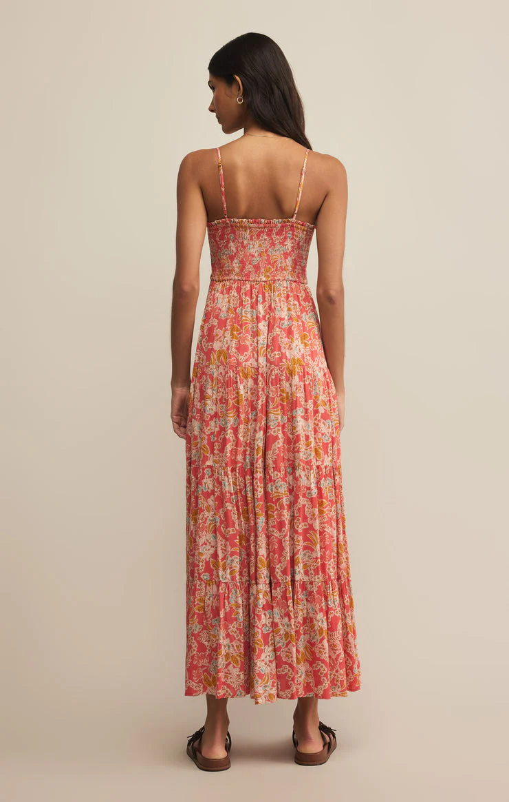 Z-Supply Balos Jardin Floral Midi Dress - PERSIMMON - Image 2
