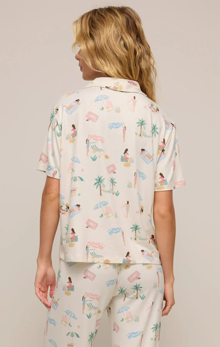 Z-Supply Beach Days Pajama Top - BONE - Image 2