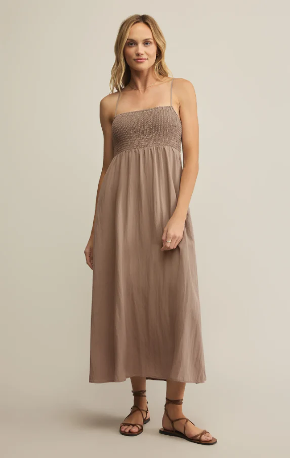 Z-Supply Beachside Midi Dress - ICED COFFEE