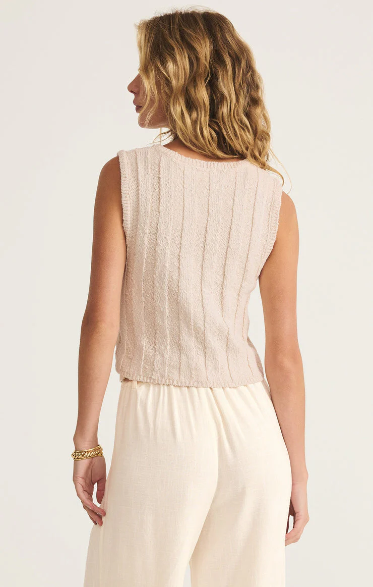 Z-Supply Calan Rib Sweater Cropped Tank - SEA SALT - Image 2
