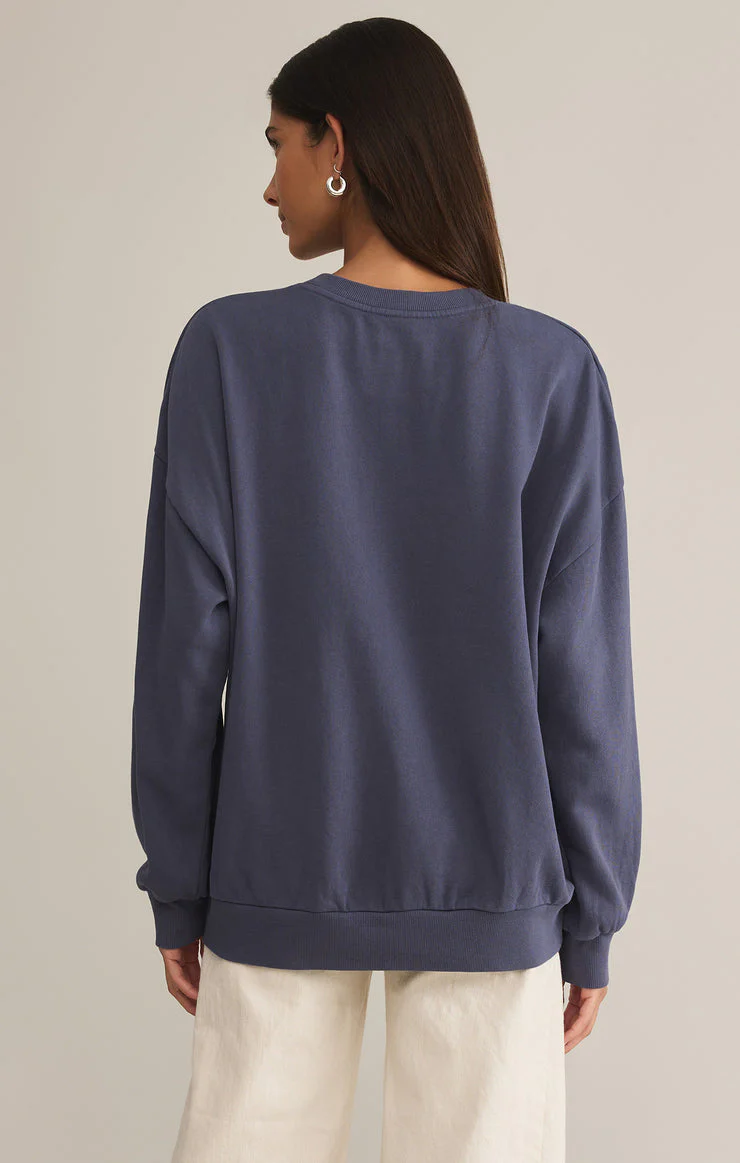 Z-Supply Coastal Sunday Sweatshirt - WORN BLUE - Image 2