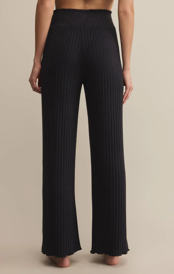 Z-Supply Dawn Smocked Rib Pant - Black Sand - Image 2
