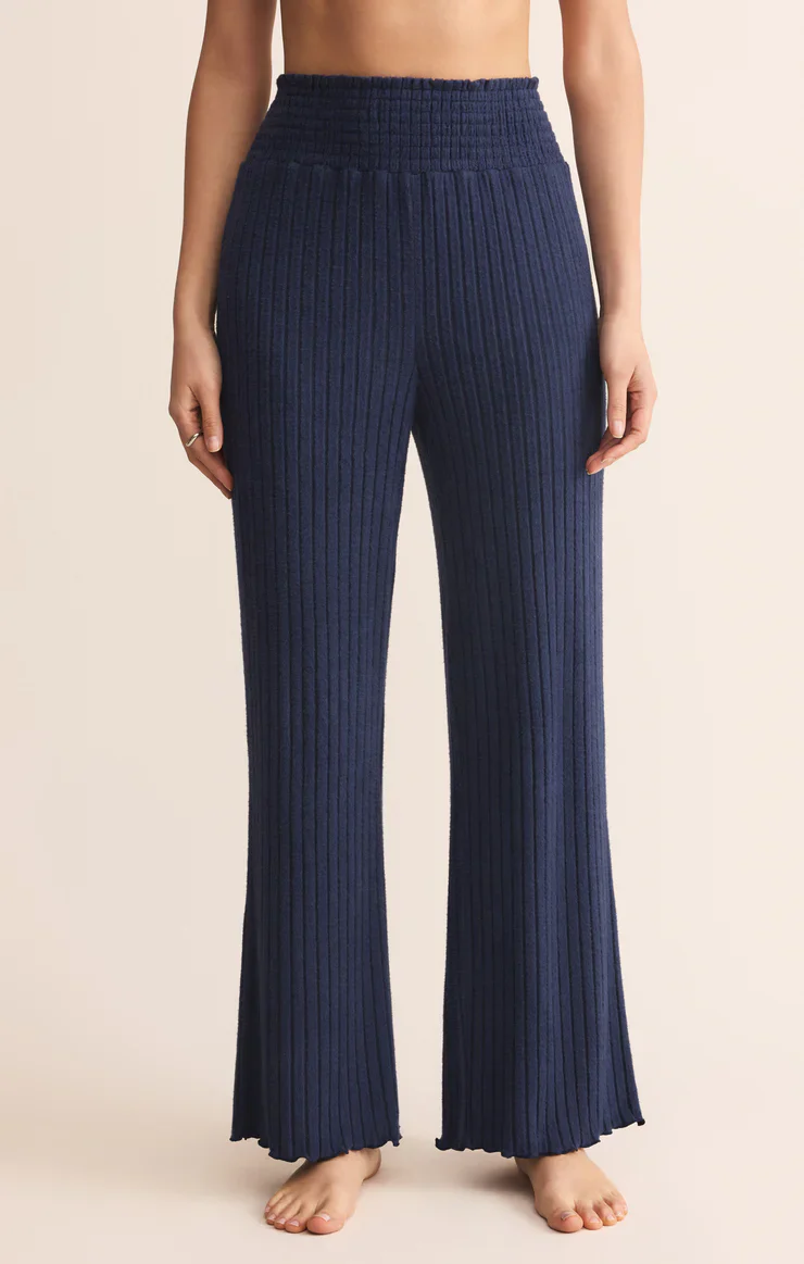 Z-Supply Dawn Smocked Rib Pant - Blue Sapphire