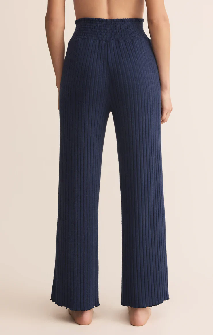 Z-Supply Dawn Smocked Rib Pant - Blue Sapphire - Image 2