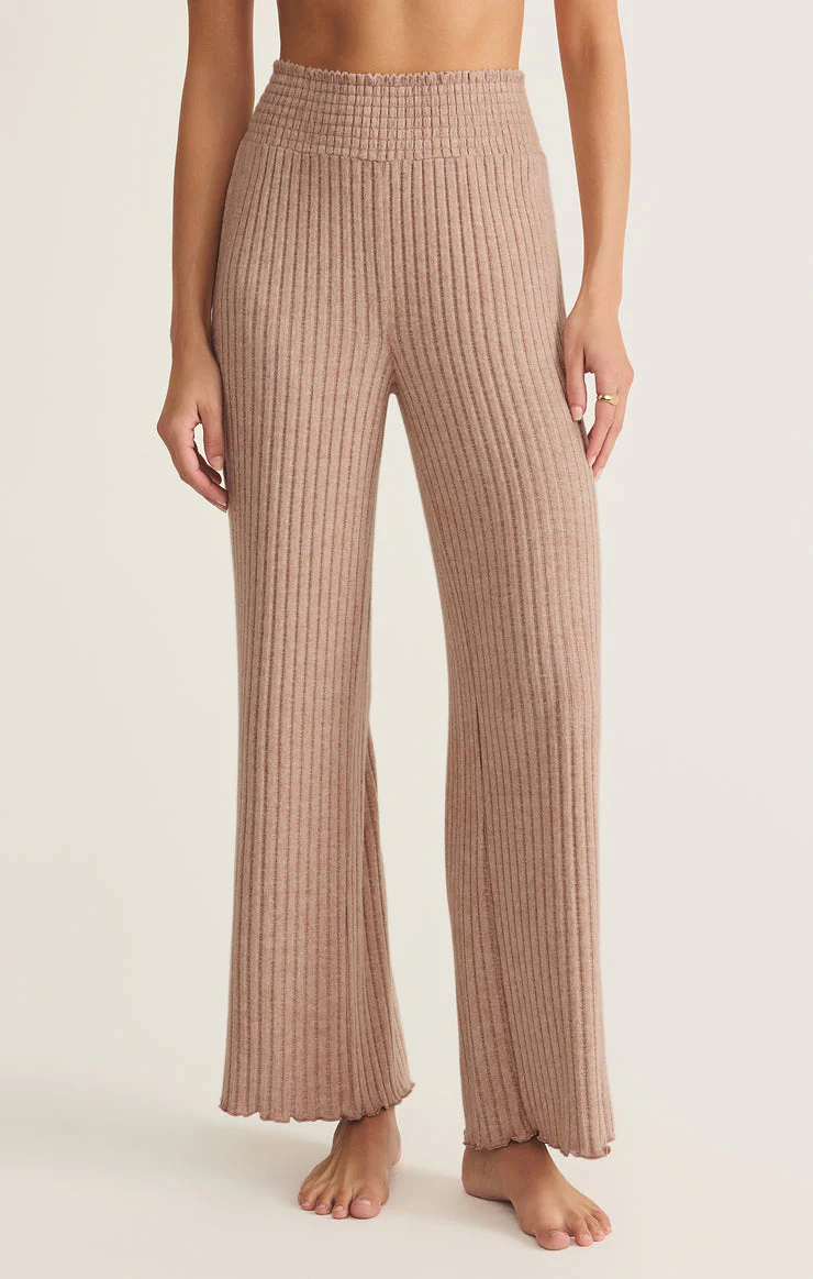 Z-Supply Dawn Smocked Rib Pant - ICED COFFEE