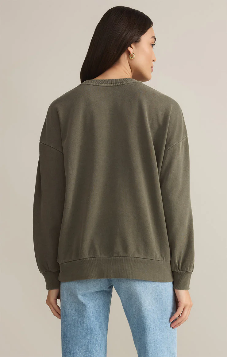Z-Supply Diamond Sunday Sweatshirt - GRAPE LEAF - Image 2