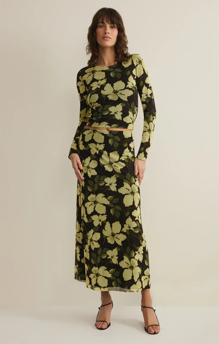 Z-Supply Eda Ren Floral Mesh Maxi Skirt - Sunnyside - Image 2