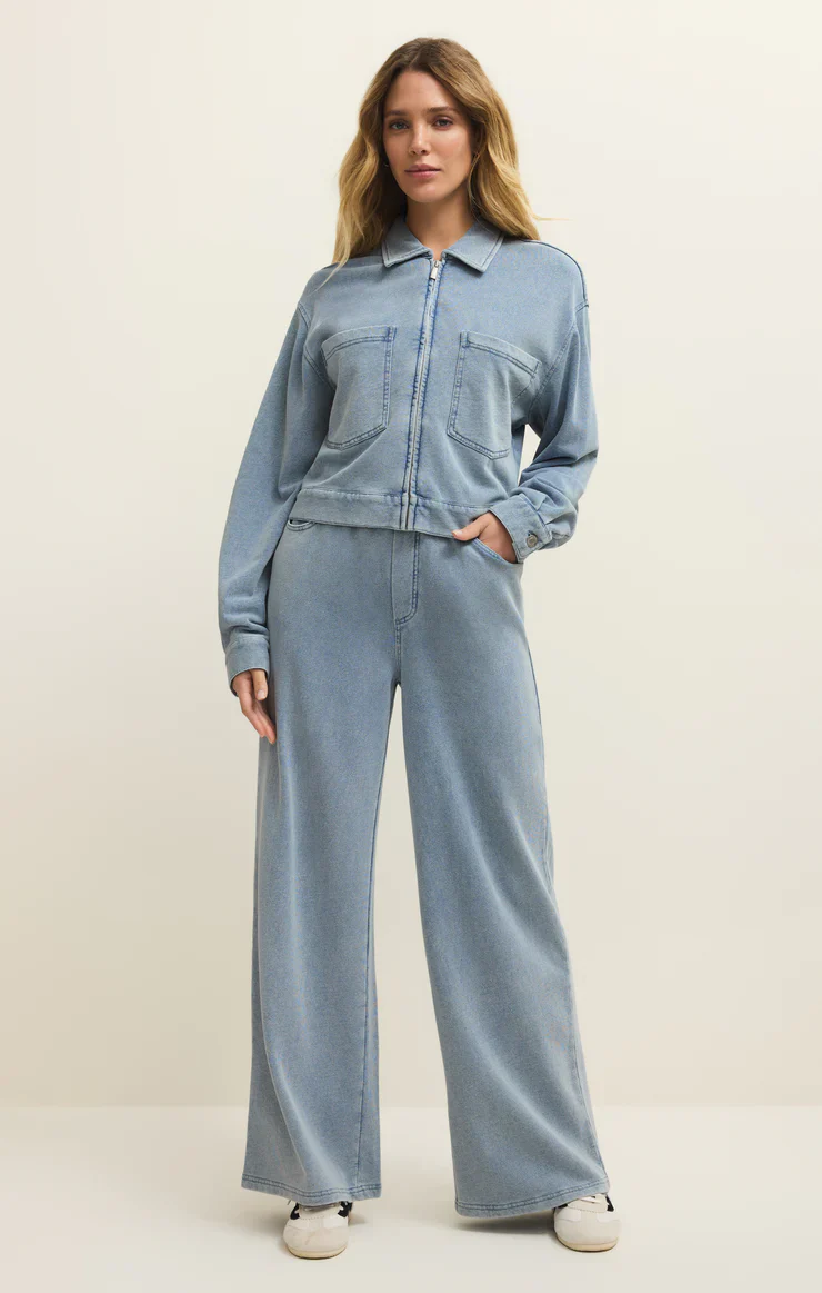 Z-Supply Entourage Knit Denim Pant - Ocean Air Indigo - Image 3