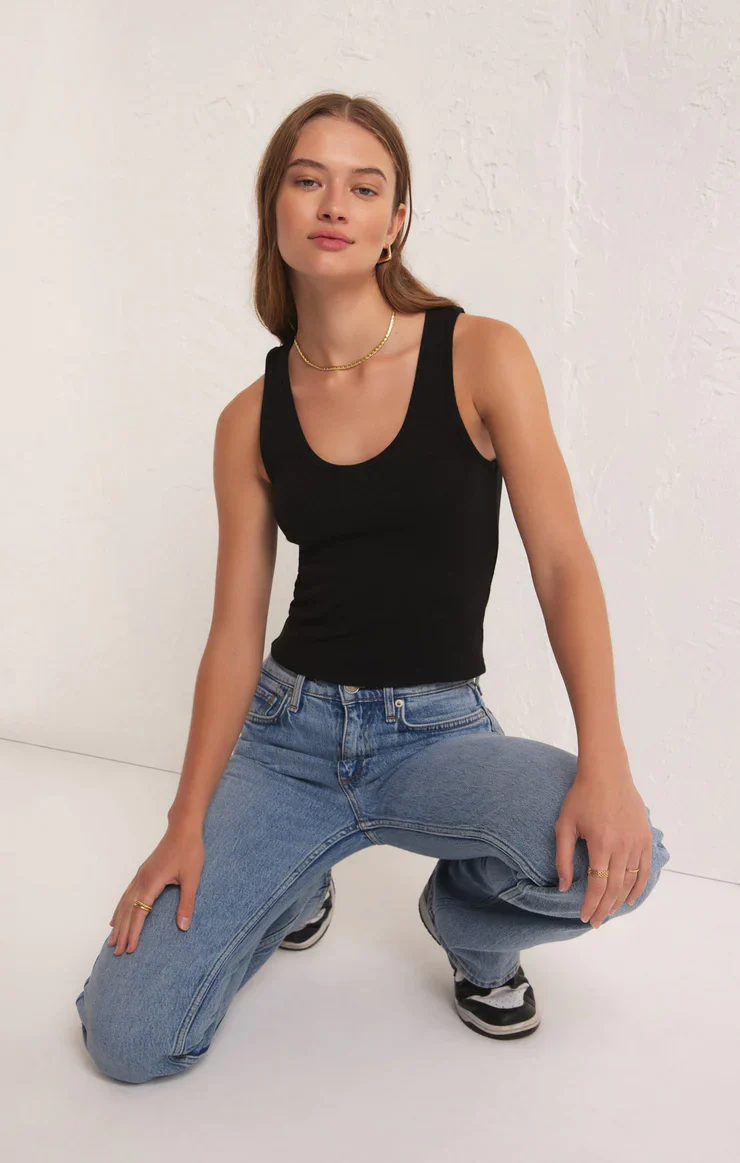 Z-Supply Essy Rib Tank - Black - Image 3