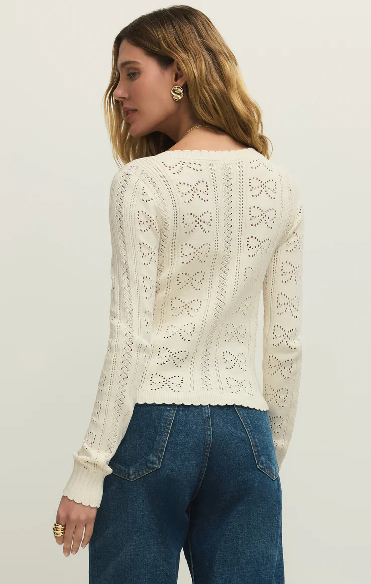 Z-Supply Gema Pointelle Cardigan - Cloud - Image 3