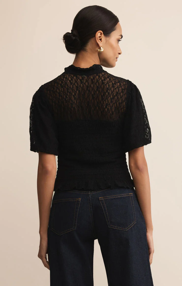 Z-Supply Glimpse Lace Top - Black - Image 4