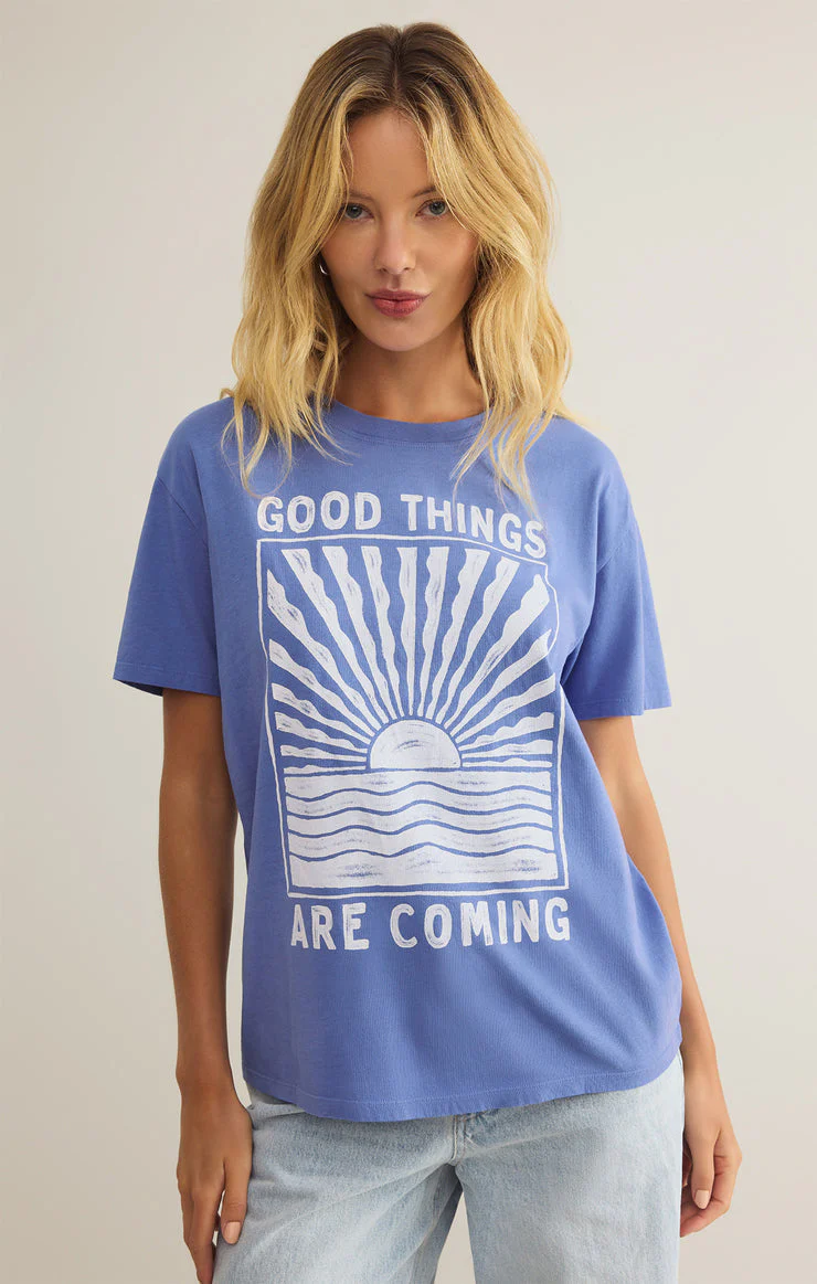 Z-Supply Good Things Boyfriend Tee - SKY BLUE