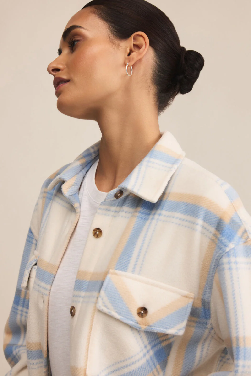 Z-Supply Hiker Two Tone Fleece Jacket - Crystal - Image 3