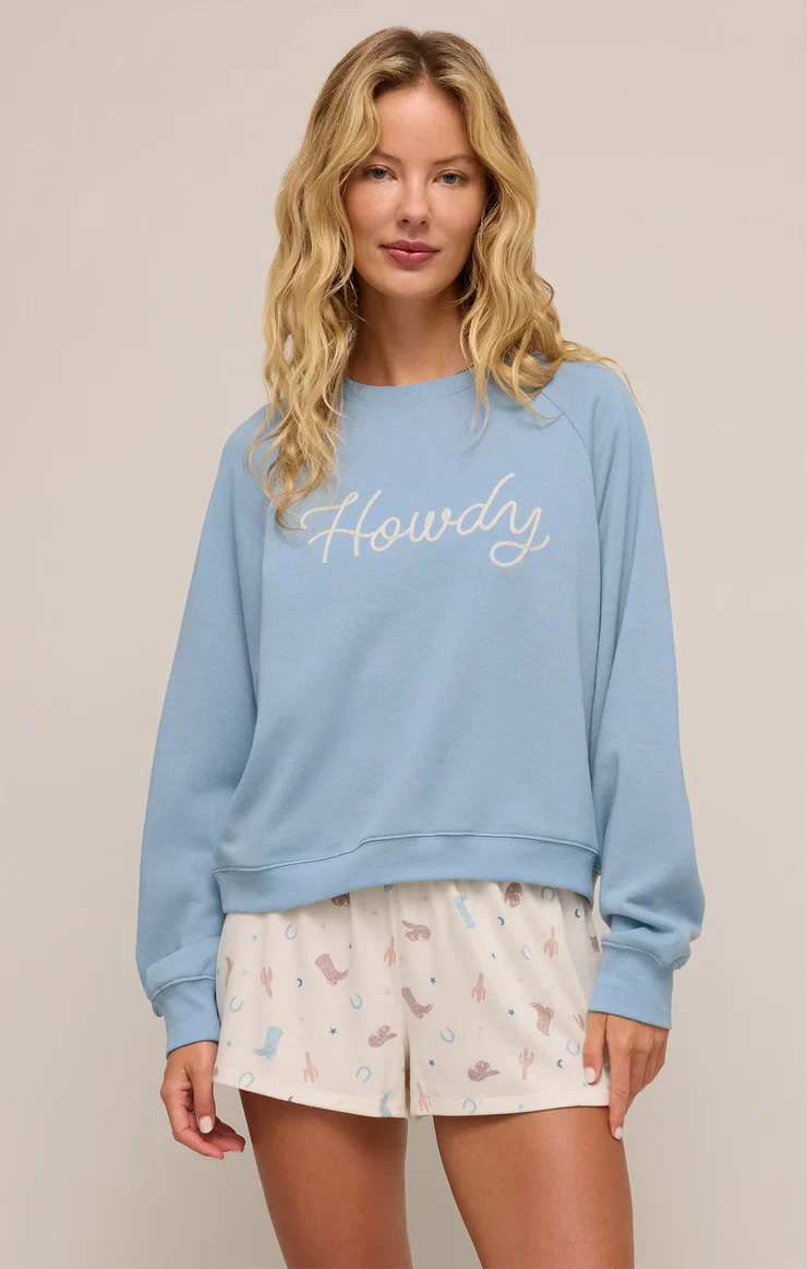 Z-Supply Howdy Sweatshirt - COASTAL BLUE