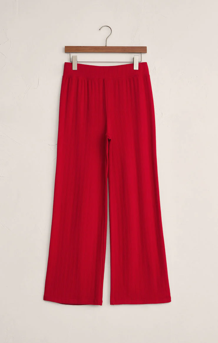 Z-Supply Luxe Pointelle Pant - Festive Red - Image 3