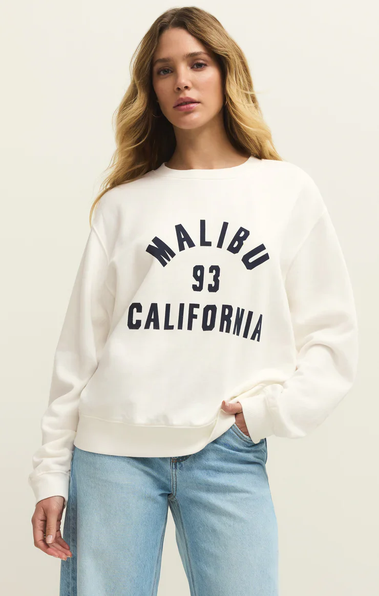 Z-Supply Malibu Boyfriend Sweatshirt - Sea Salt